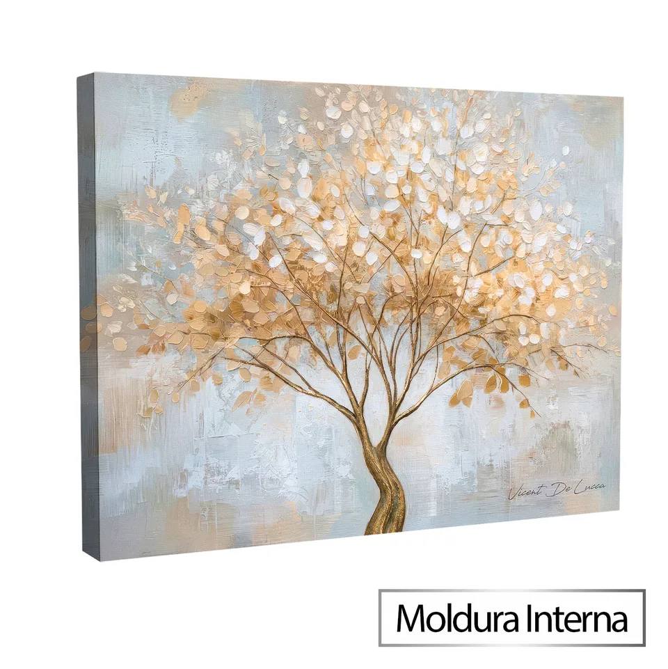 Quadro Árvore Calma - Coleção Abstrato Natural com moldura interna