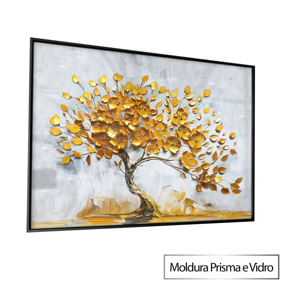 Quadro Árvore da Prosperidade com moldura Prisma e vidro