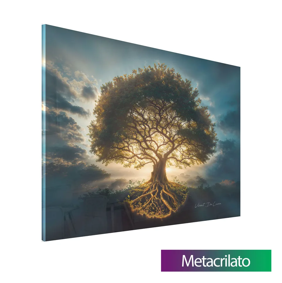 Quadro Árvore da Vida Abençoada com acabamento em metacrilato