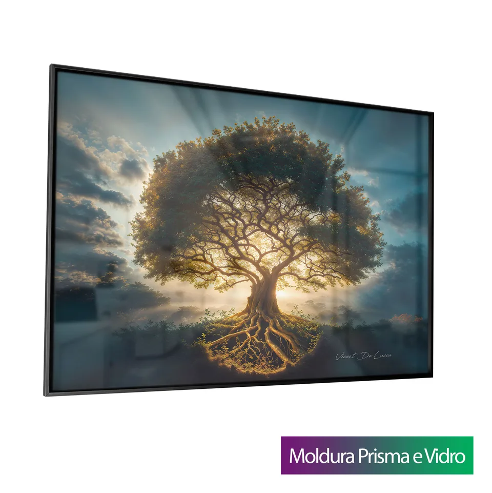 Quadro Árvore da Vida Abençoada com moldura Prisma e vidro
