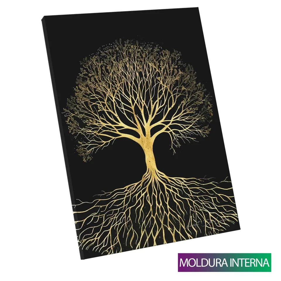 Quadro Árvore da Vida Radiante com moldura interna