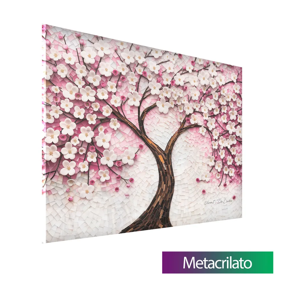 Quadro Árvore Encanto Floral com acabamento em metacrilato