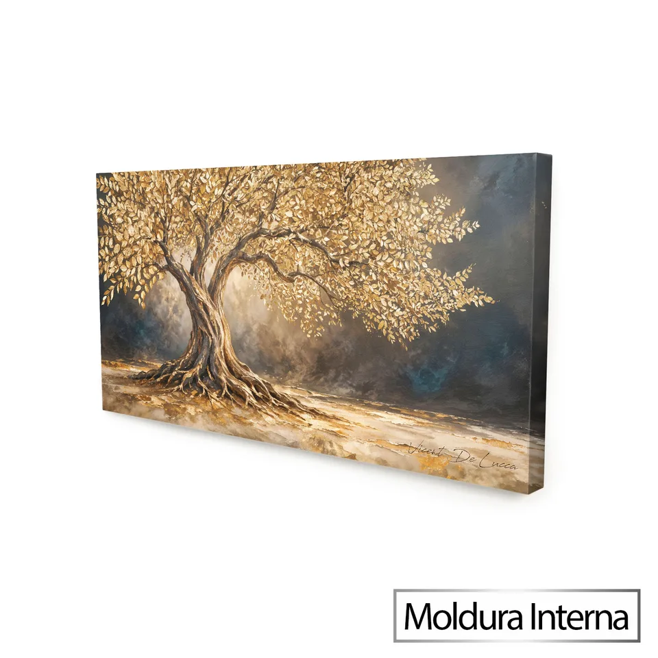 Quadro Árvore Iluminada — Moldura Interna, Médio 68x34