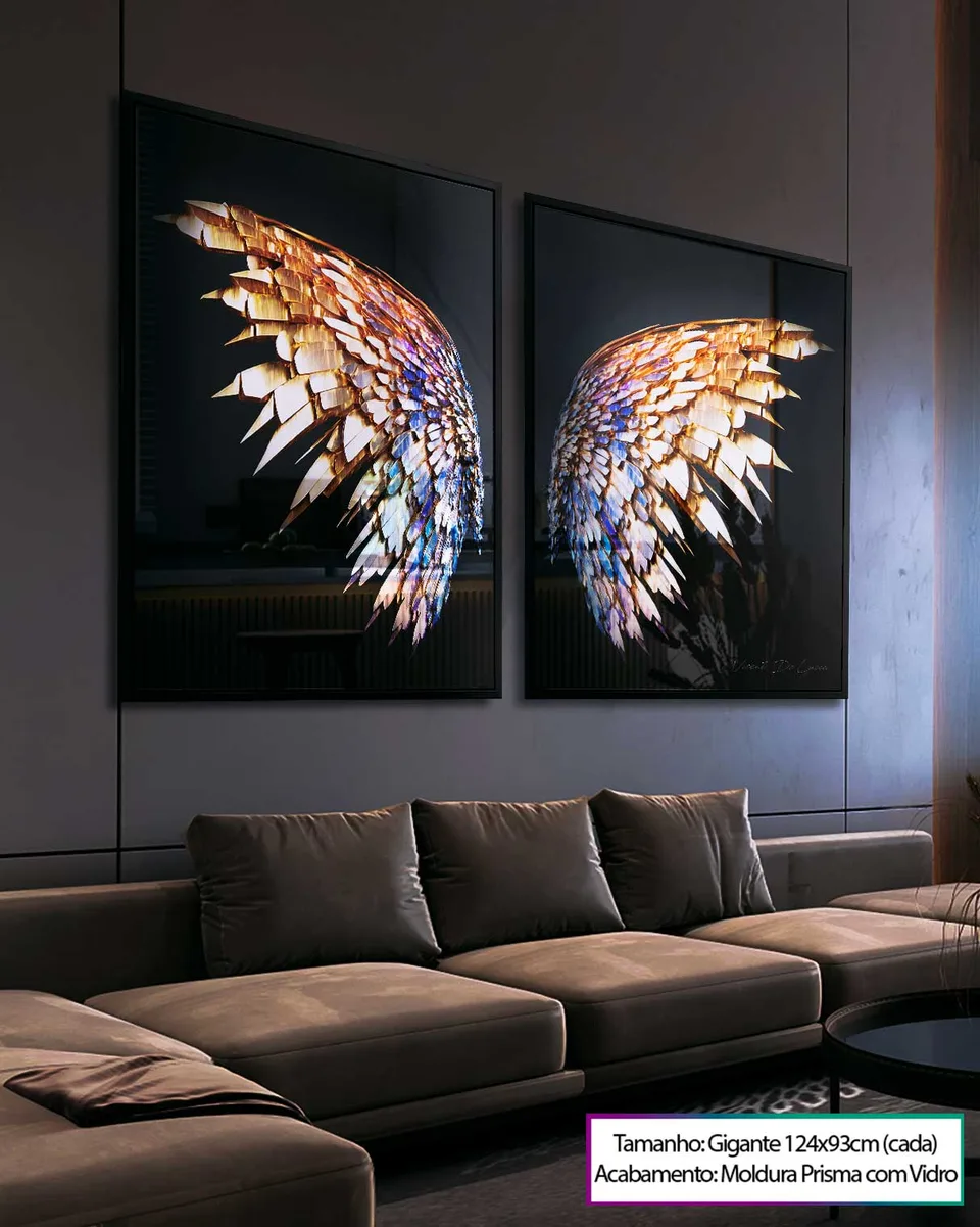 Quadro Asas Preciosas 2 Peças, de Vicent de Lucca — foto 2