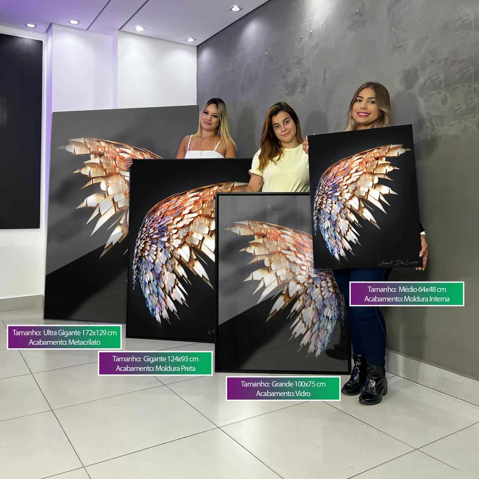 Quadro Asas Preciosas 2 Peças, de Vicent de Lucca — foto 3