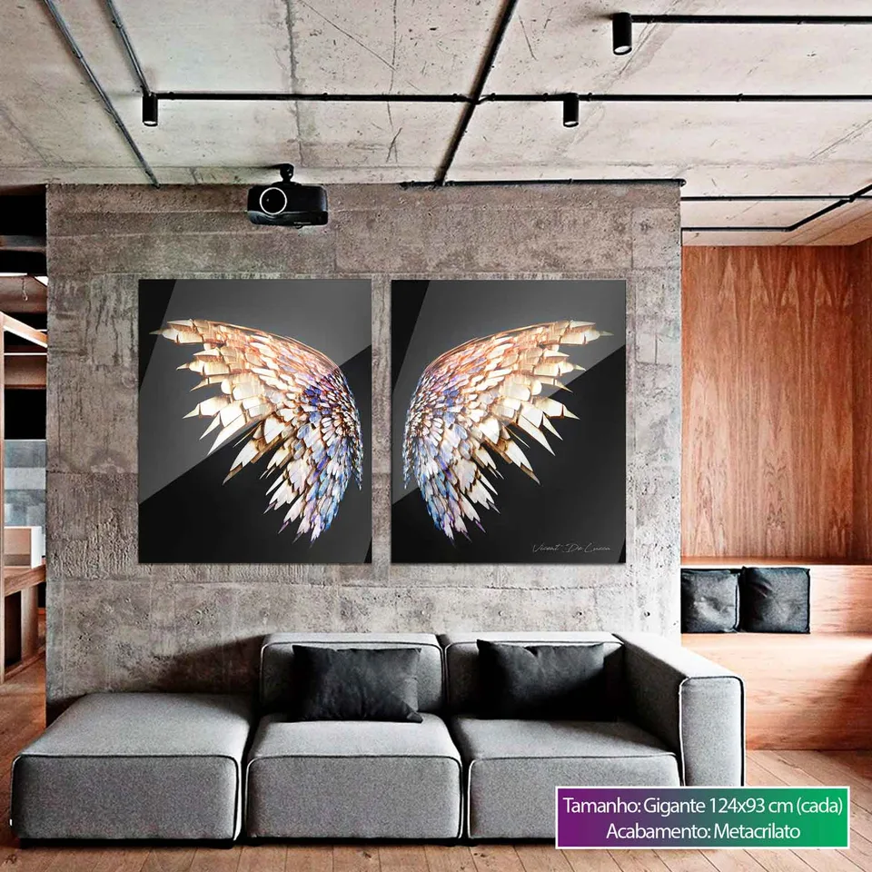 Quadro Asas Preciosas 2 Peças, de Vicent de Lucca — foto 4