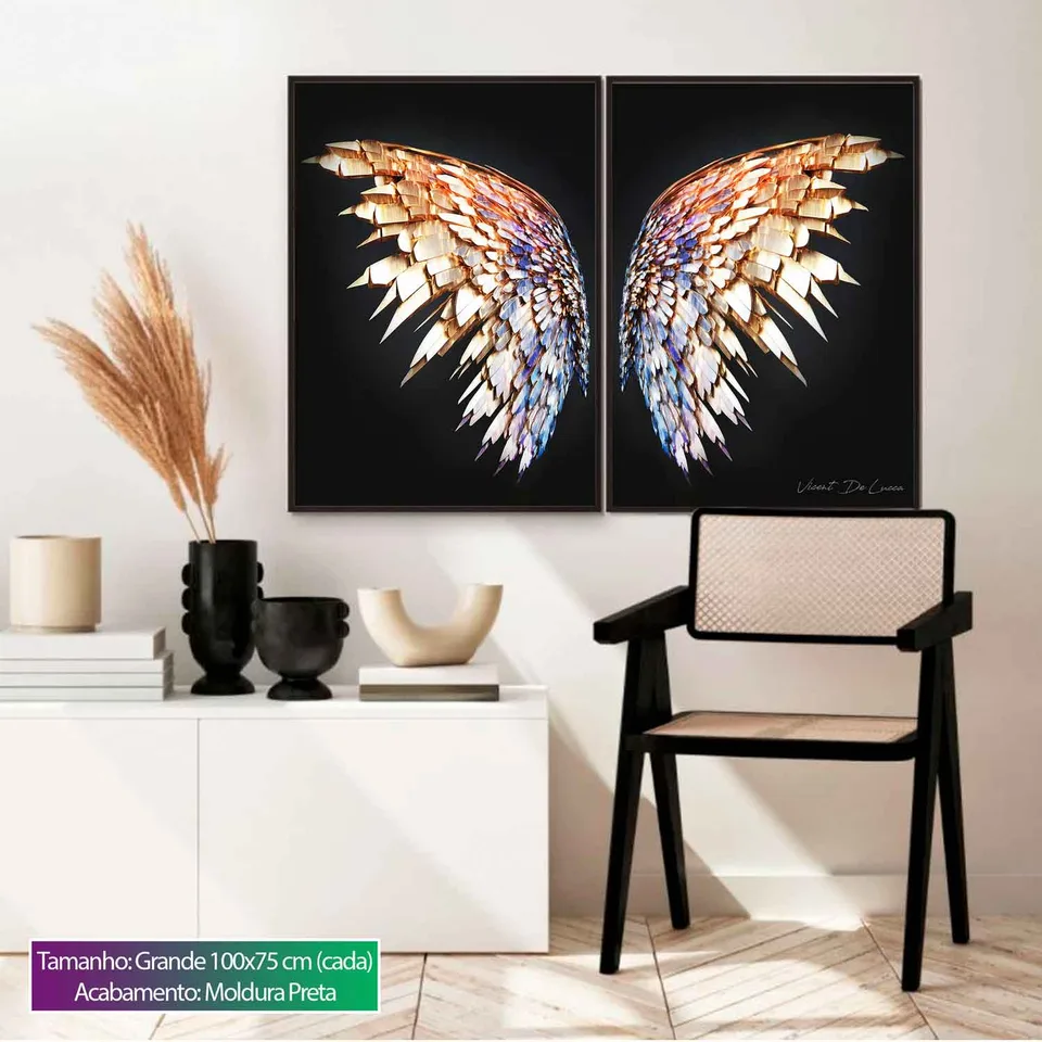 Quadro Asas Preciosas 2 Peças, de Vicent de Lucca — foto 5