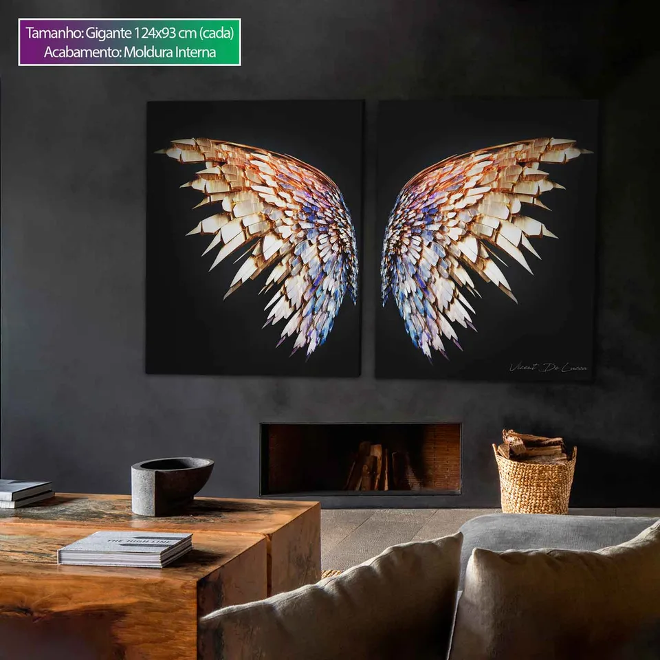 Quadro Asas Preciosas 2 Peças, de Vicent de Lucca — foto 6