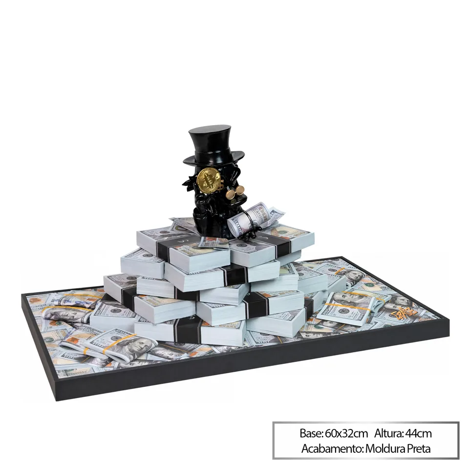 The Ducks Scultura Bitcoin — Grande - Sem Acrílico 60x32x44cm