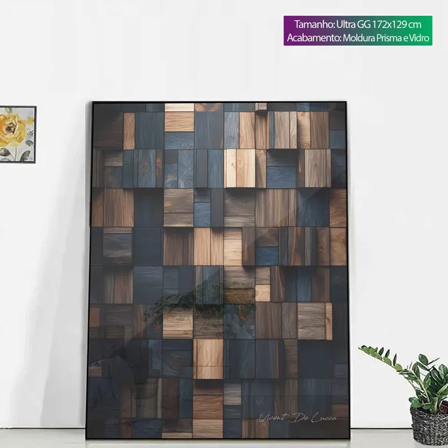 Quadro Madeiras Harmoniosas em parede clara