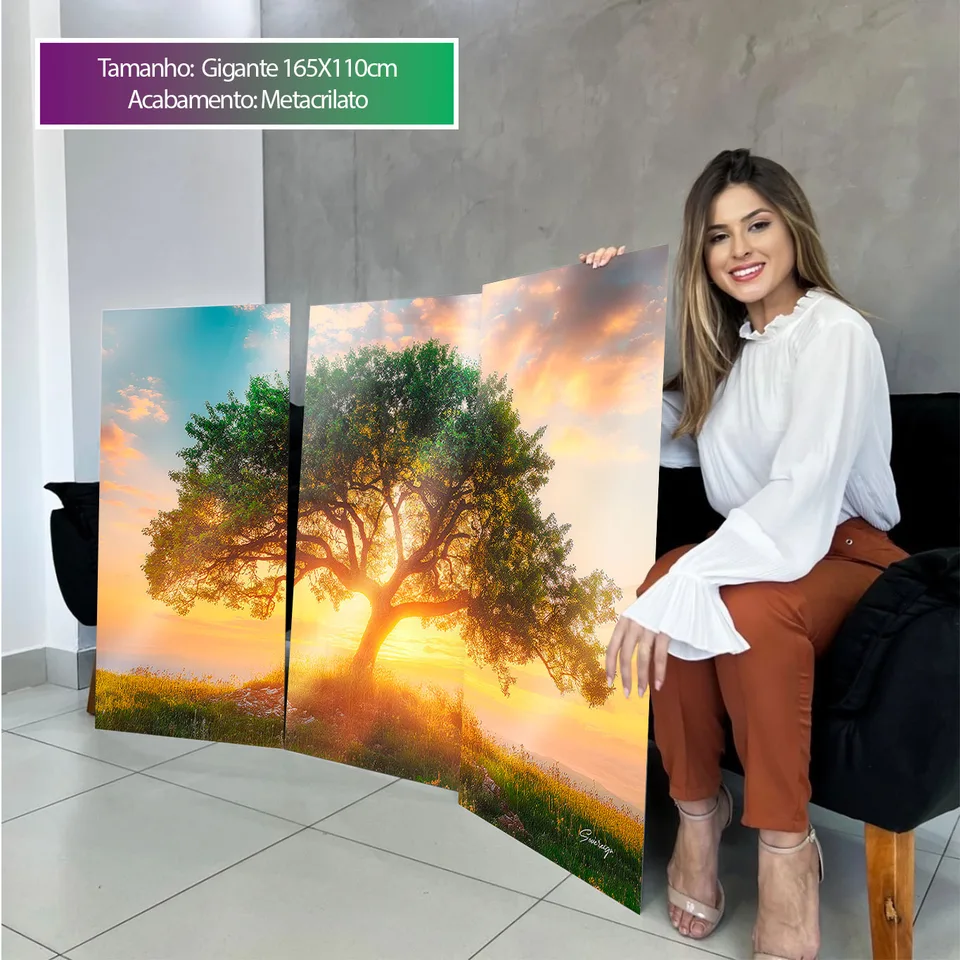 8958 Quadro Árvore ao Entardecer 3 Peças (5)