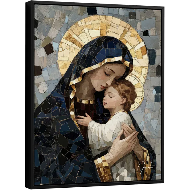 Quadro Maria e Jesus Mosaico - Quadros para Quarto | QuadrosDecorativos.com