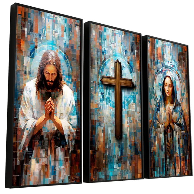 Quadro Santidade Grid Art 3 Peças - Quadros para Sala | QuadrosDecorativos.com