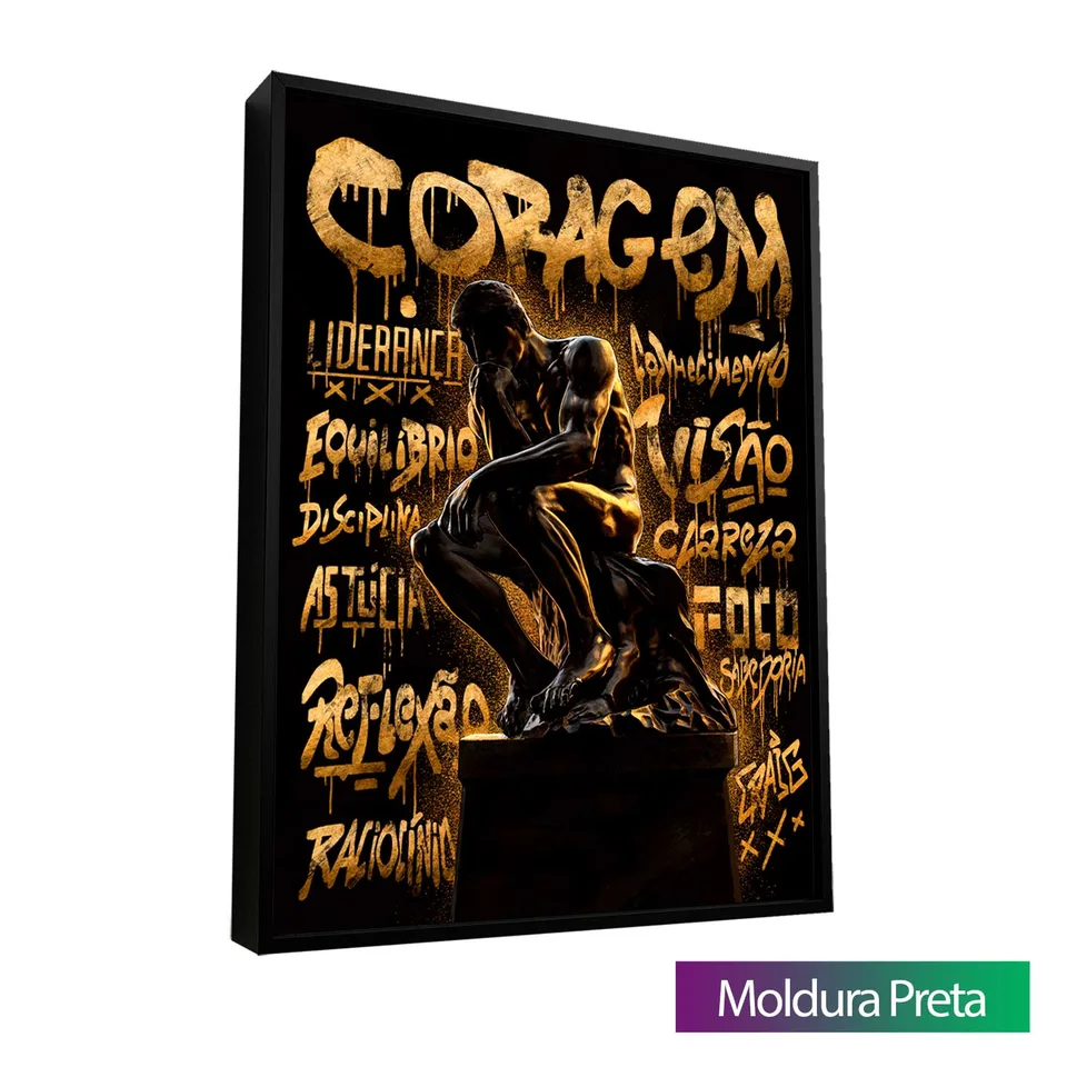 Quadro O Pensador Grafite Dourado CRAIG — foto 10