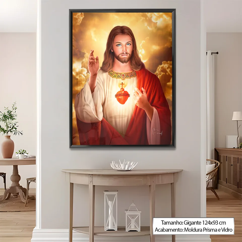 Quadro Sagrado Coração de Jesus tamanho grande parede