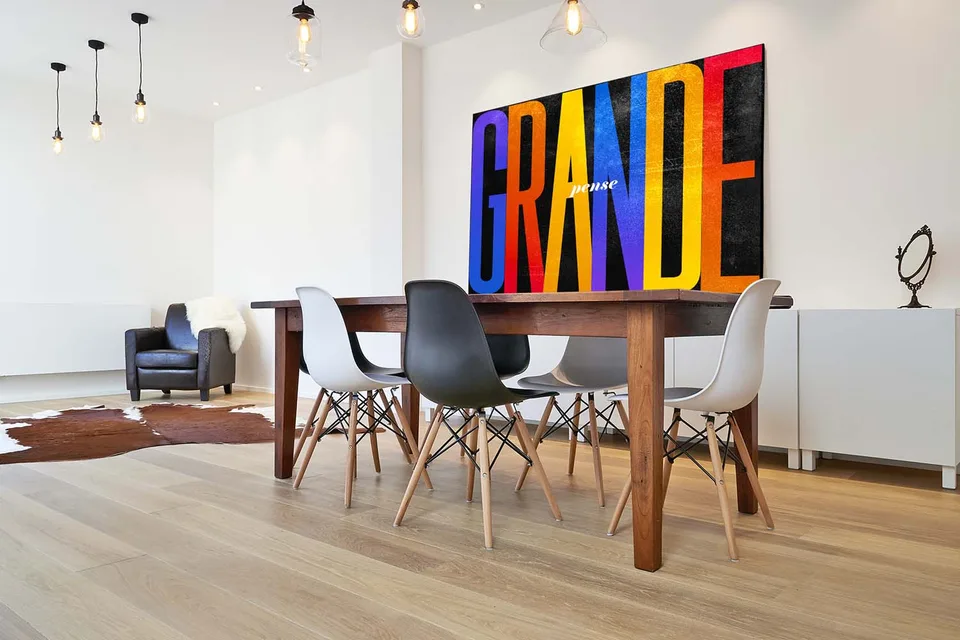 Quadro Pense Grande apresentação