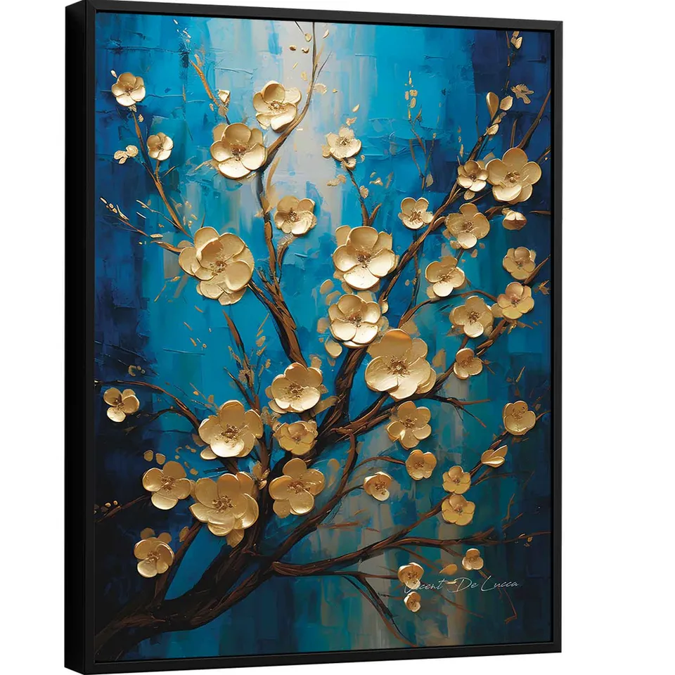 Quadro Flores de Ouro Sereno - Quadros para Quarto | QuadrosDecorativos.com