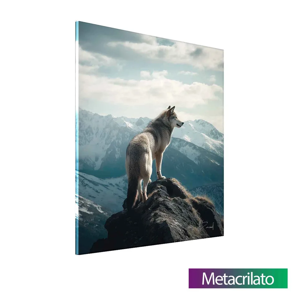 Quadro Lobo na Montanha