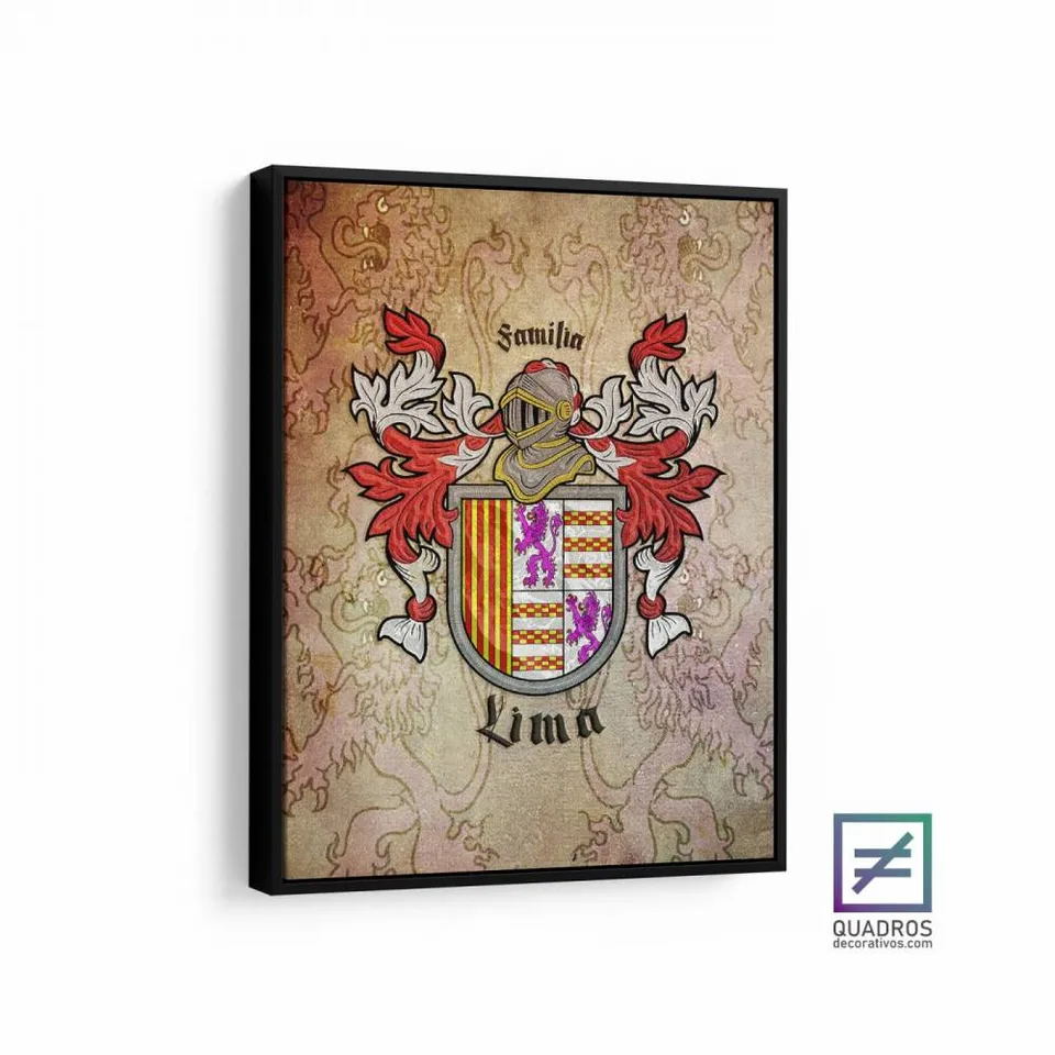 Quadro Brasão Família lima com filete