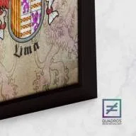 Quadro Brasão Família lima com moldura detalhe a direita