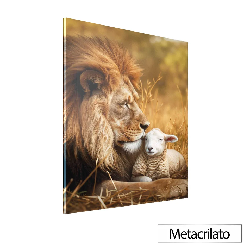 Quadro Leão Protetor do Cordeiro metacrilato