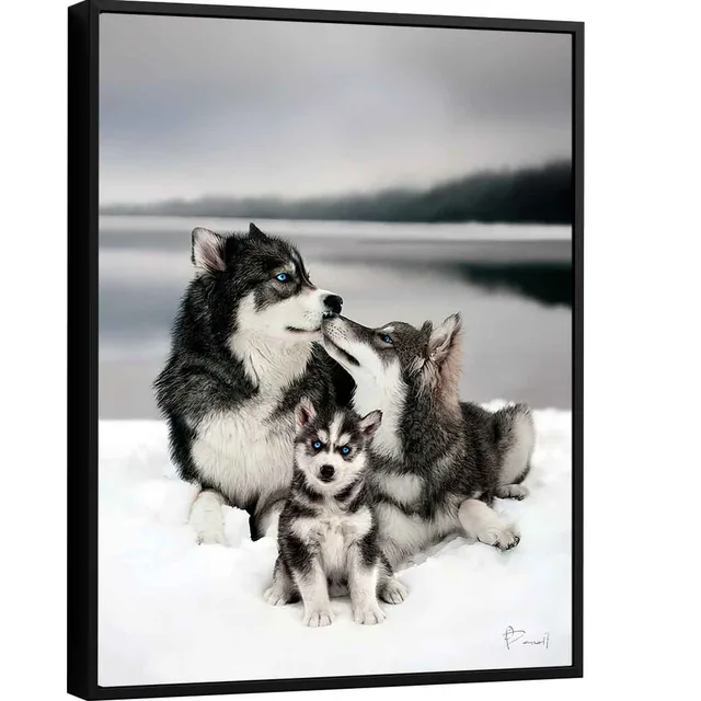 Quadro Família de Lobos - Quadros para Escritório | QuadrosDecorativos.com