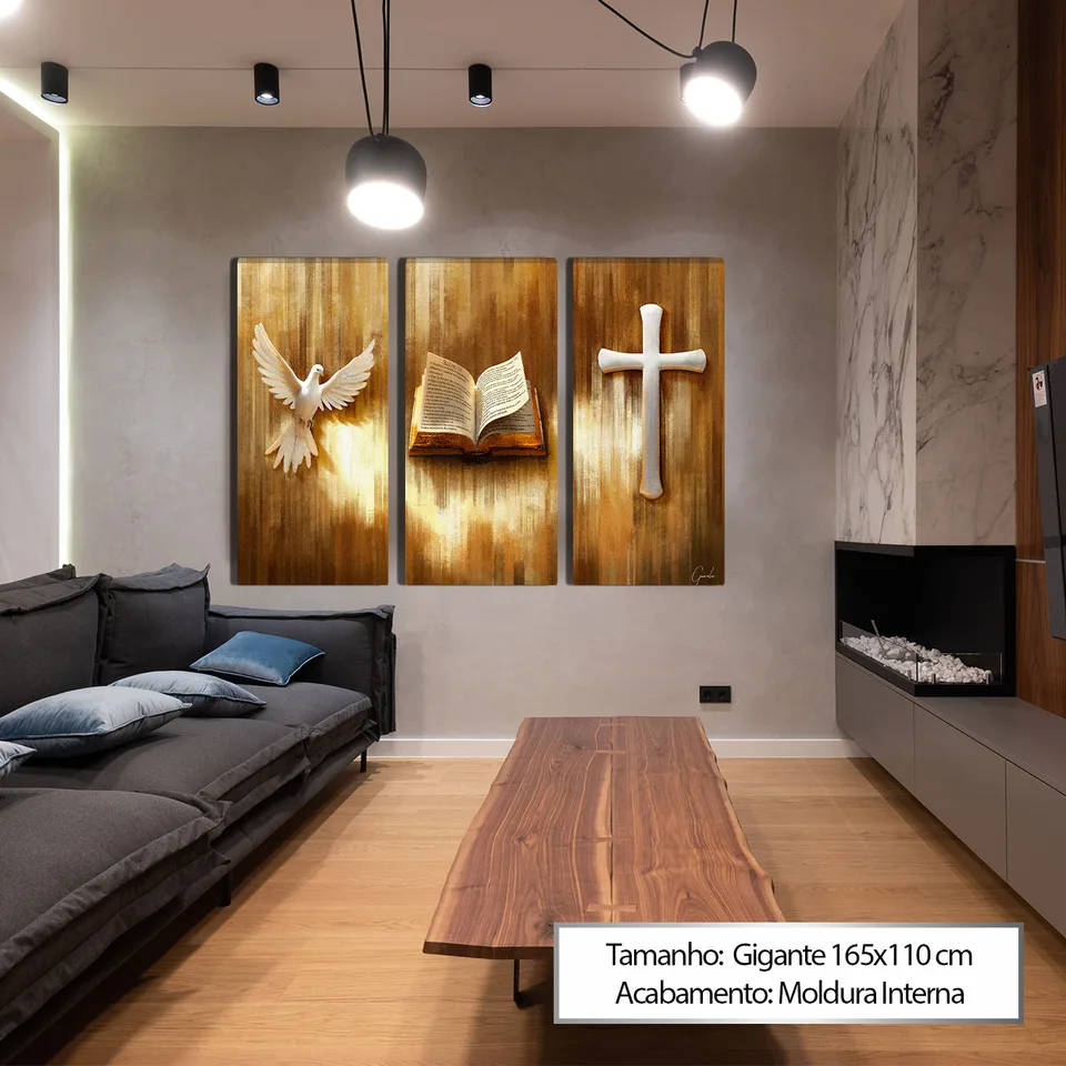 7066 Quadro Símbolos de Fé 3 Peças (13)