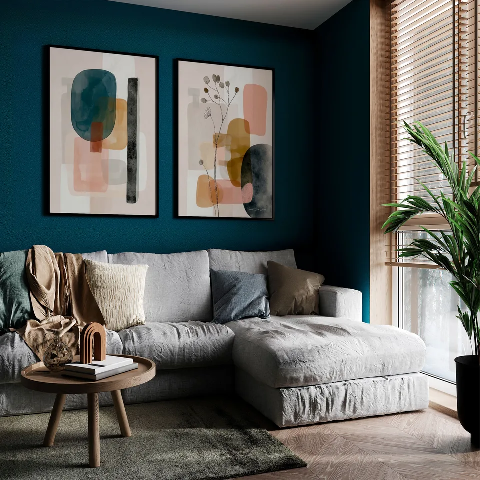 quadro boho 2 pecas — enquadramento completo das duas peças unidas com continuidade visual