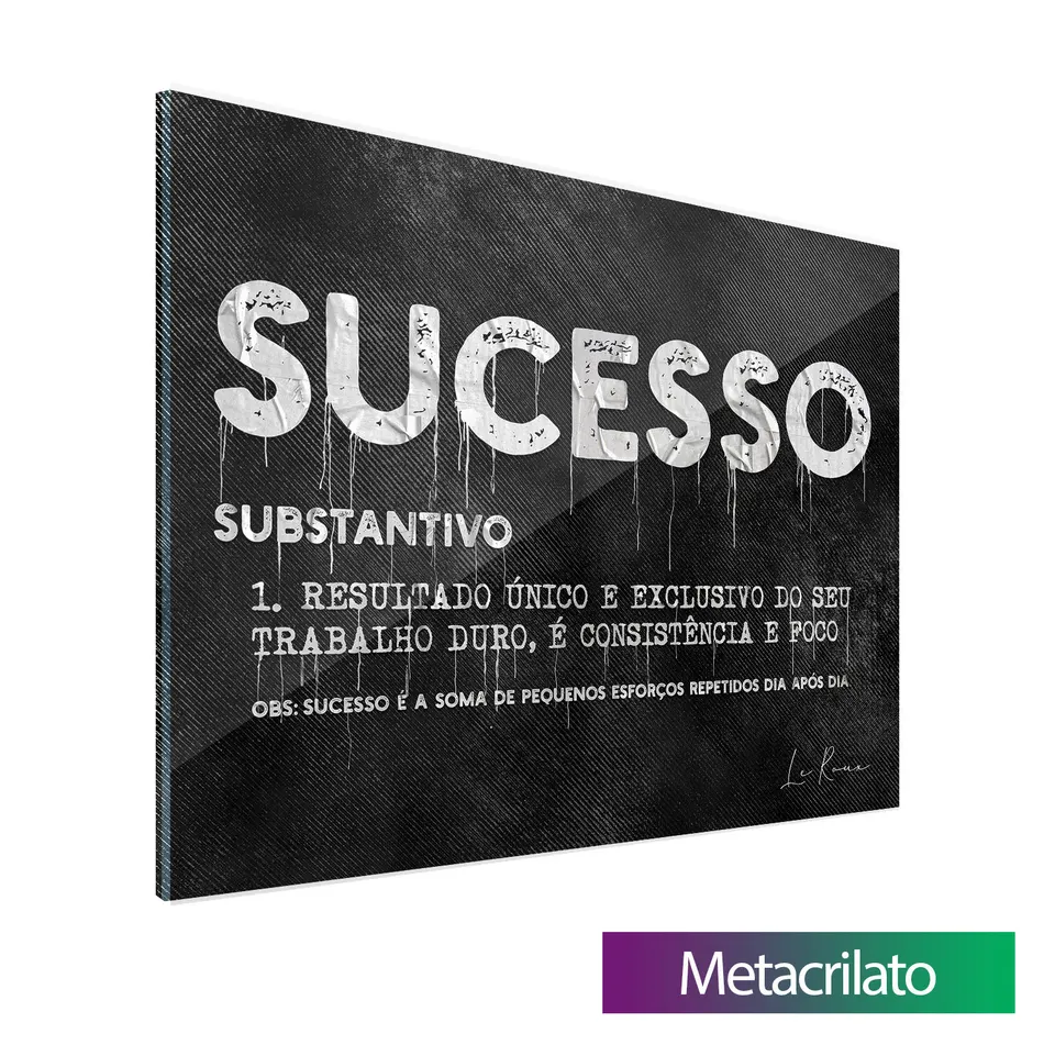 Quadro Sucesso em metacrilato