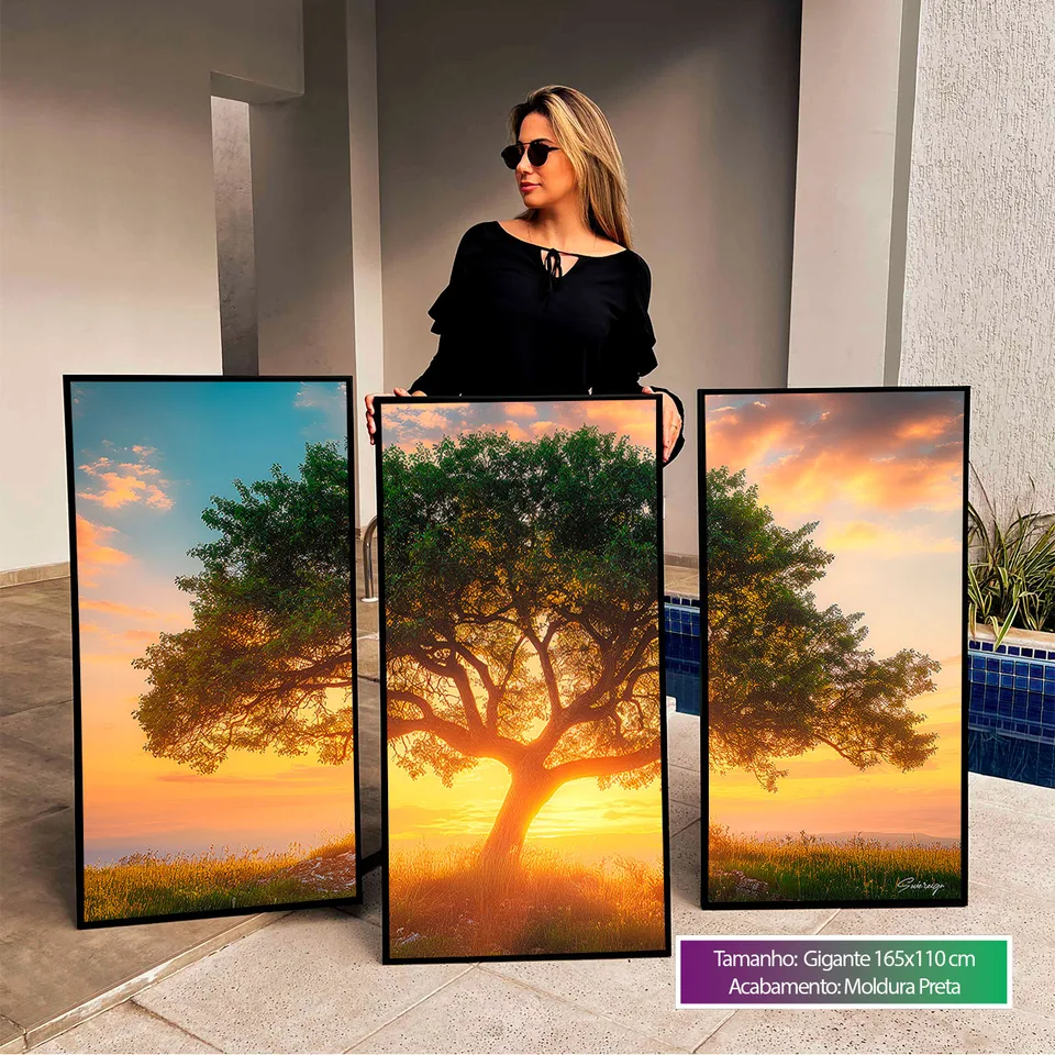 8958 Quadro Árvore ao Entardecer 3 Peças (10)