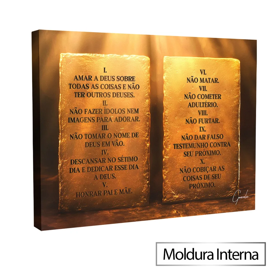 Quadro religioso 10 Mandamentos - impressão HD parede