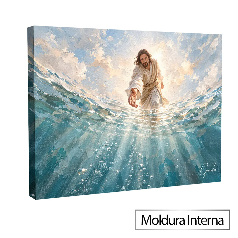 Quadro Jesus ao Seu Encontro — Moldura Interna, Médio 64x48