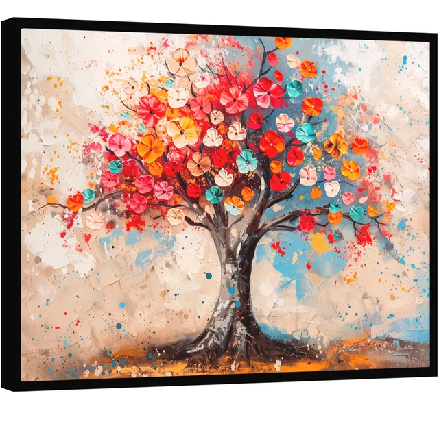 Quadro Árvore Alegria Floral - Quadros para Consultório de Psicologia | QuadrosDecorativos.com