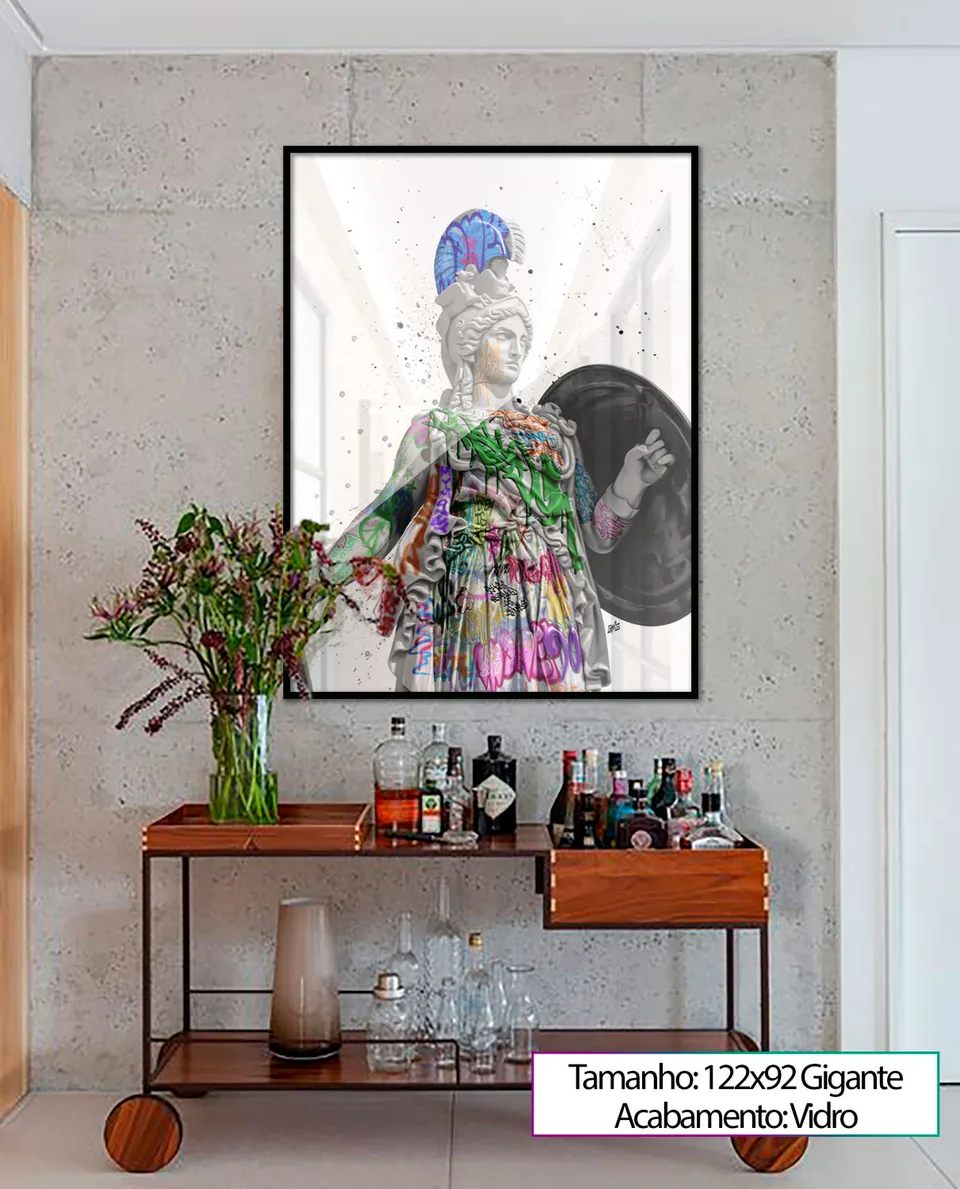 Quadros decorativos Deusa Athena Grafite CRAIG
