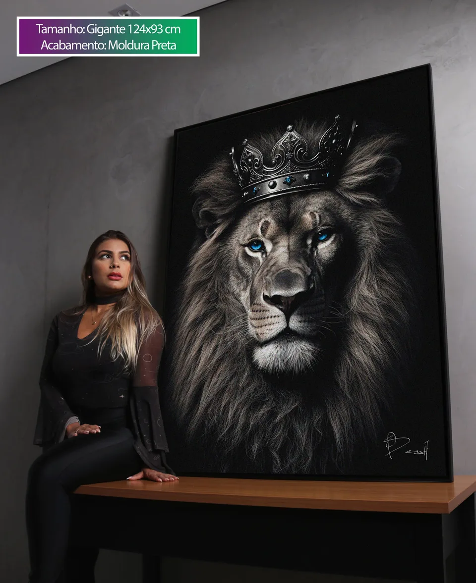 Quadro Leão Soberano tamanho grande para sala