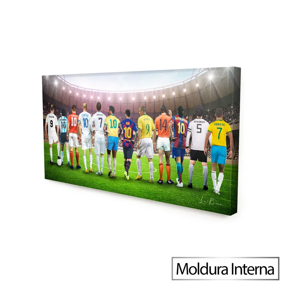 Quadro As Lendas do Futebol — Moldura Interna, Medio 68x34