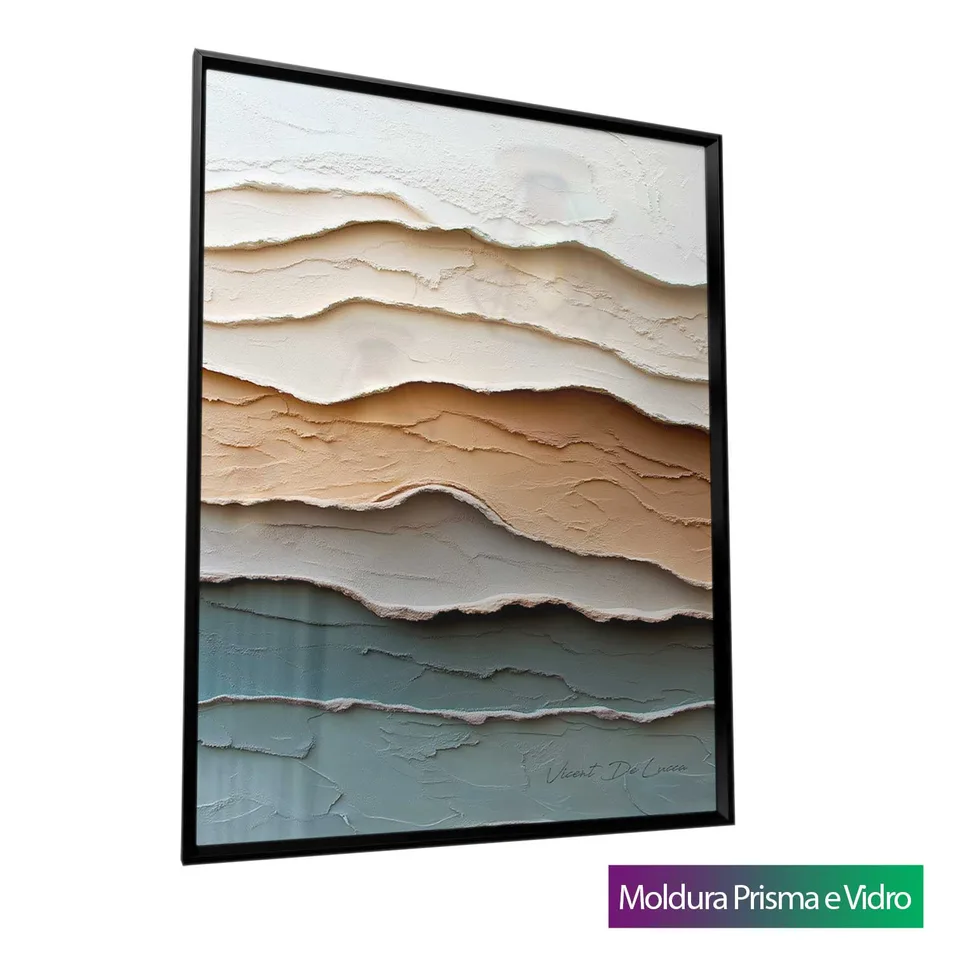 Quadro Camadas Suaves com moldura Prisma e vidro