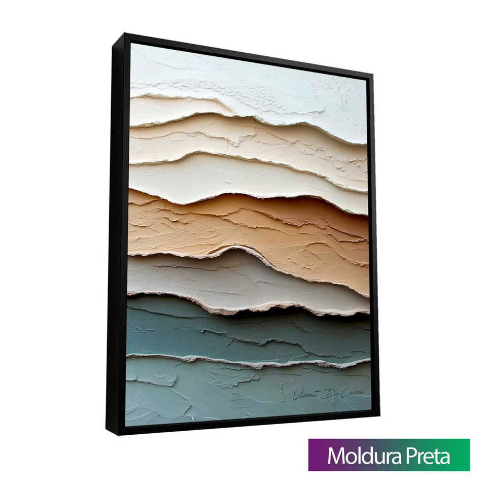 Quadro Camadas Suaves com moldura de filete preta