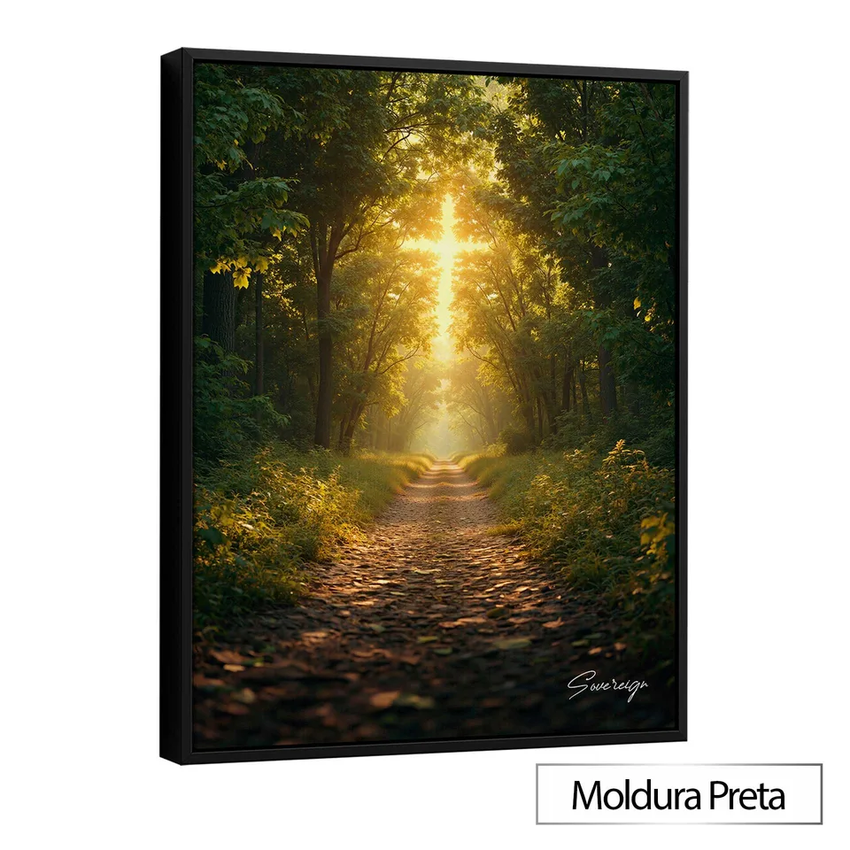 Quadro Caminho de Fé com moldura de filete preta
