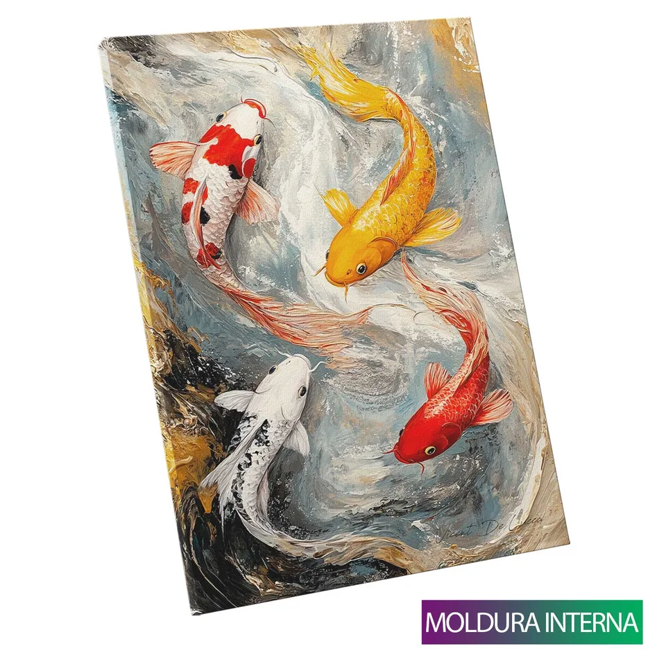 Quadro Carpas em Harmonia — Moldura Interna, Médio 64x48