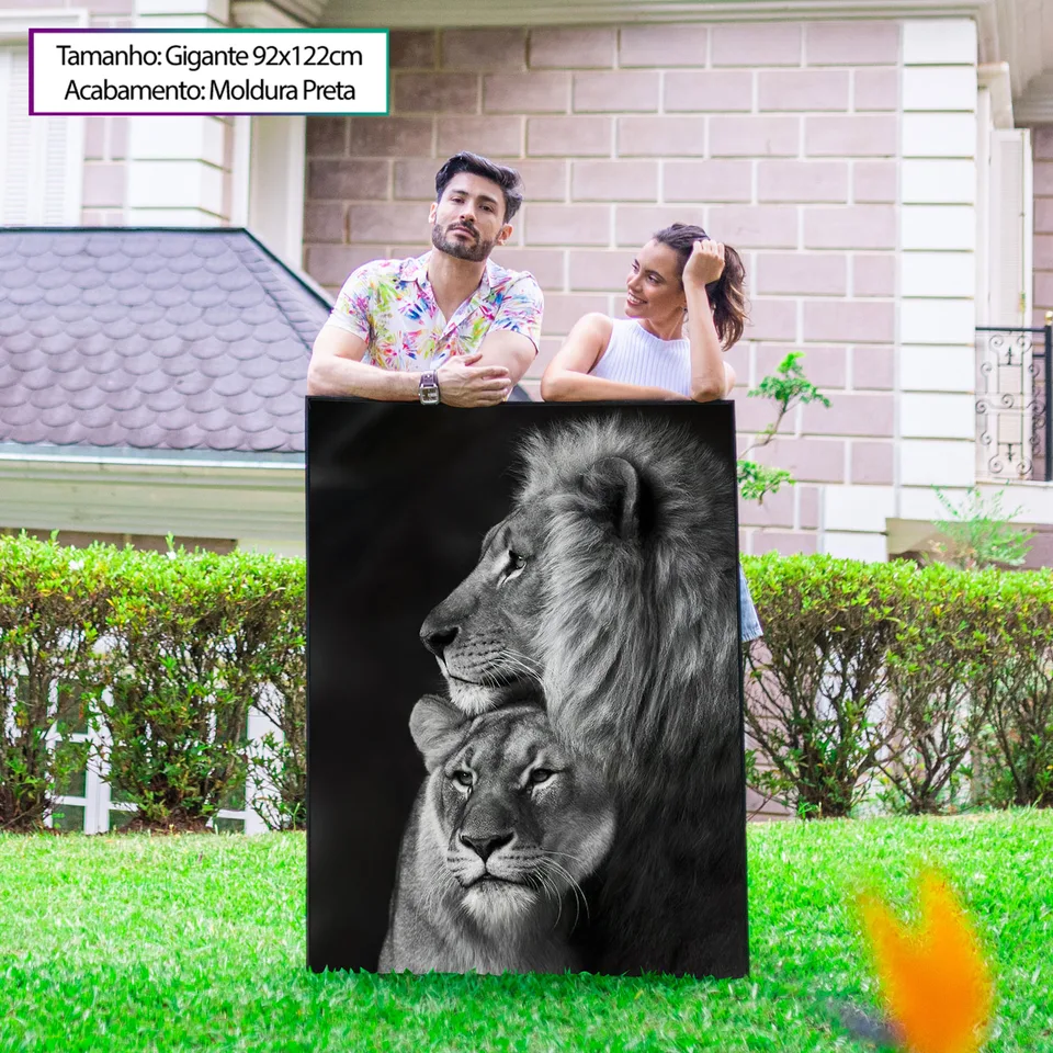 Quadro Casal de Leões, de Benoit — foto 3