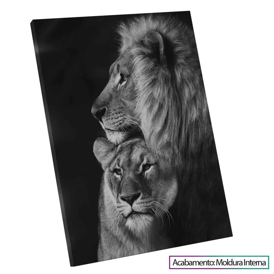 Quadro Casal de Leões, de Benoit — foto 4