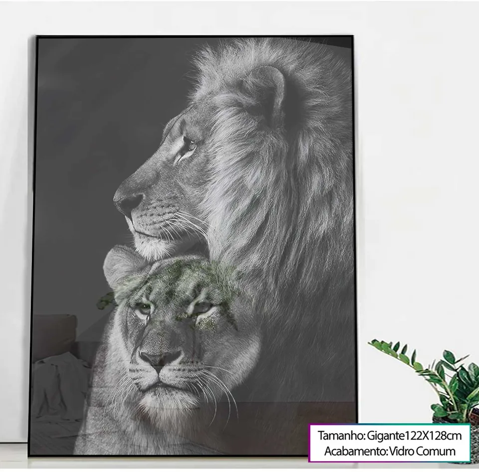 Quadro Casal de Leões, de Benoit — foto 10