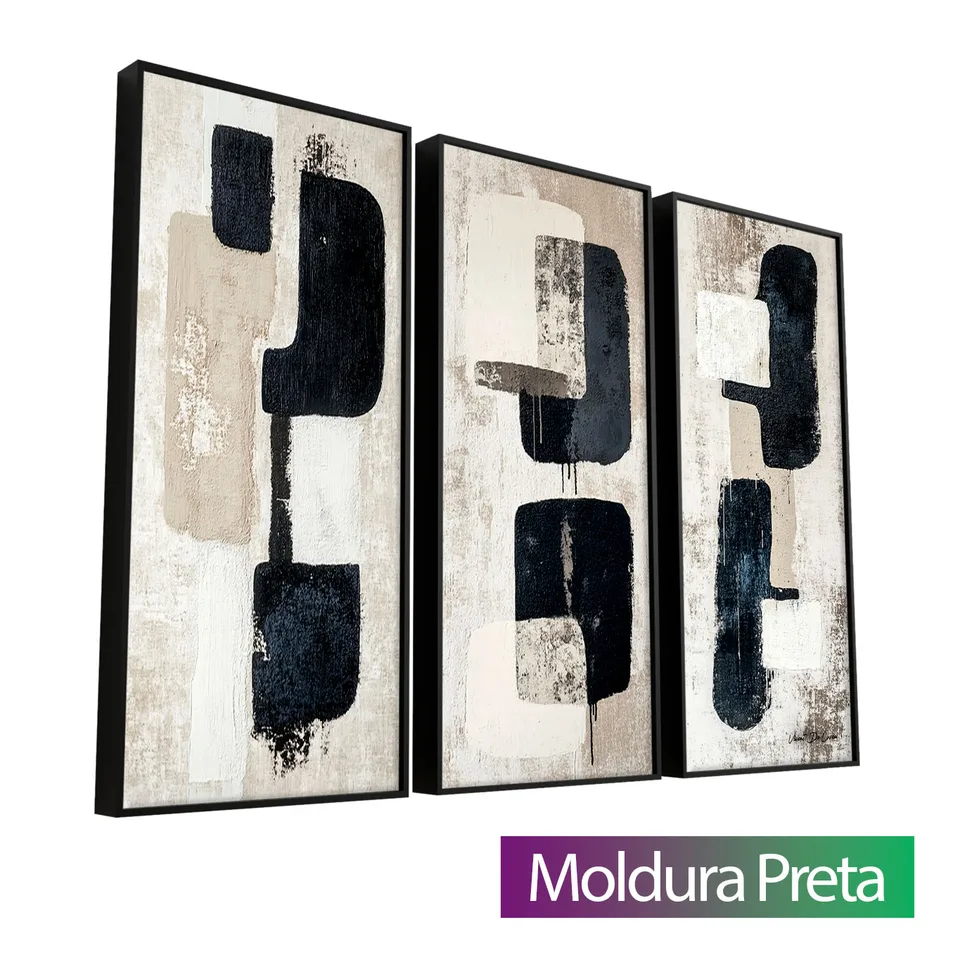 7017 Quadro Abstrato Essência Minimalista 3 Peças (8)