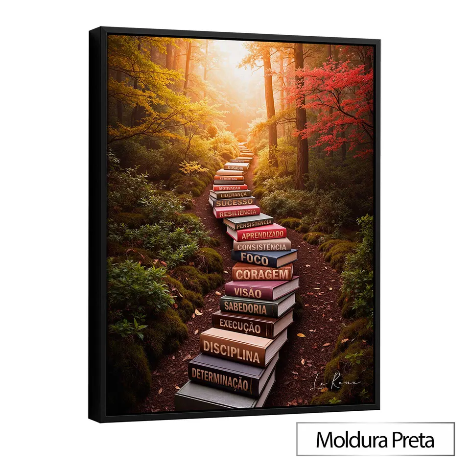 Quadro O Caminho do Sucesso acabamento Moldura de Filete preta