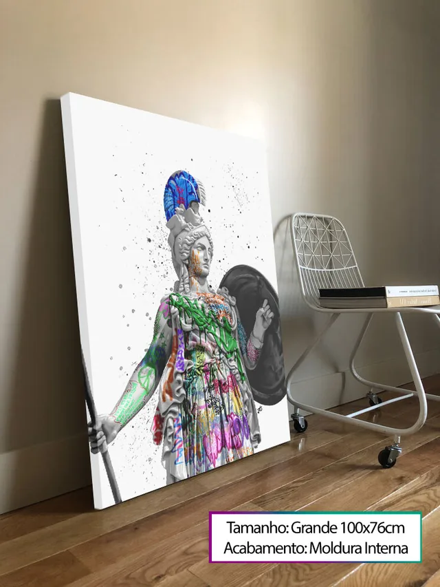 Quadros decorativos Deusa Athena Grafite CRAIG