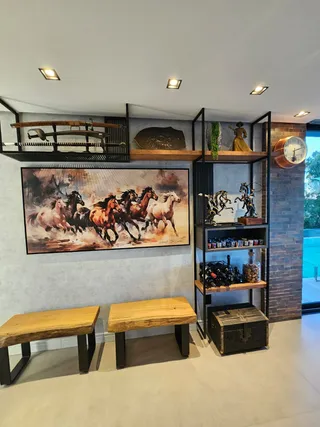 Quadro Cavalos Selvagens na casa de Esequiel de Mello