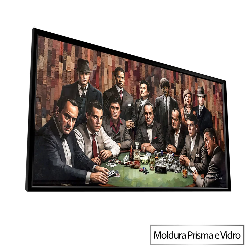 Quadro Clube dos Gangsters LegnArt com moldura Prisma e vidro