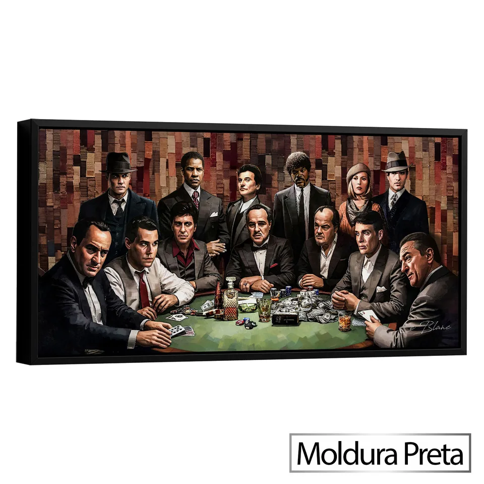 Quadro Clube dos Gangsters LegnArt com moldura de filete preta