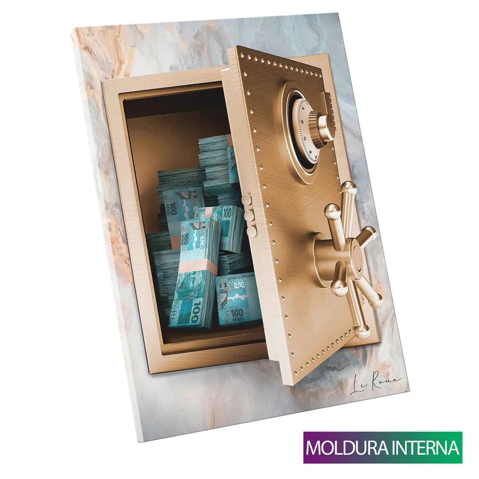 Quadro Meu Cofre de Dinheiro com moldura interna